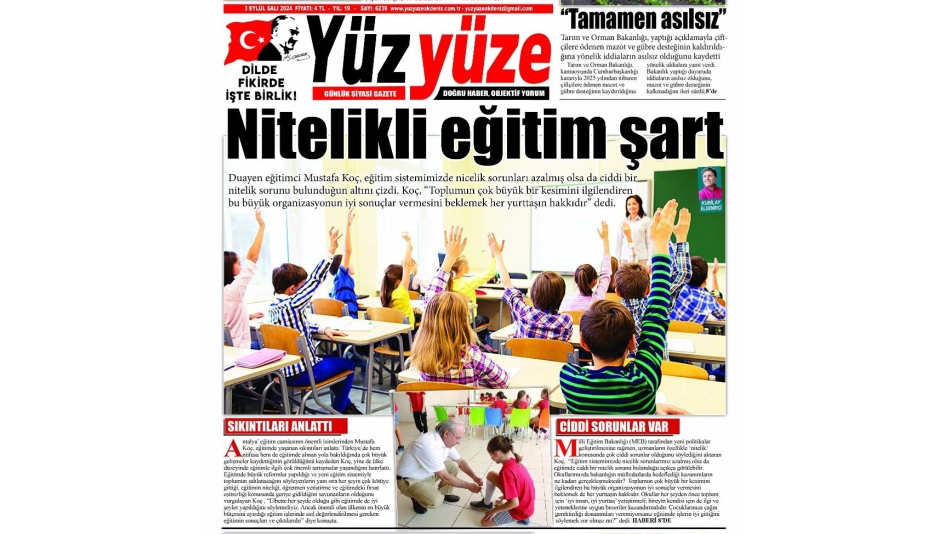 NİTELİKLİ EĞİTİM SORUNUMUZ VAR